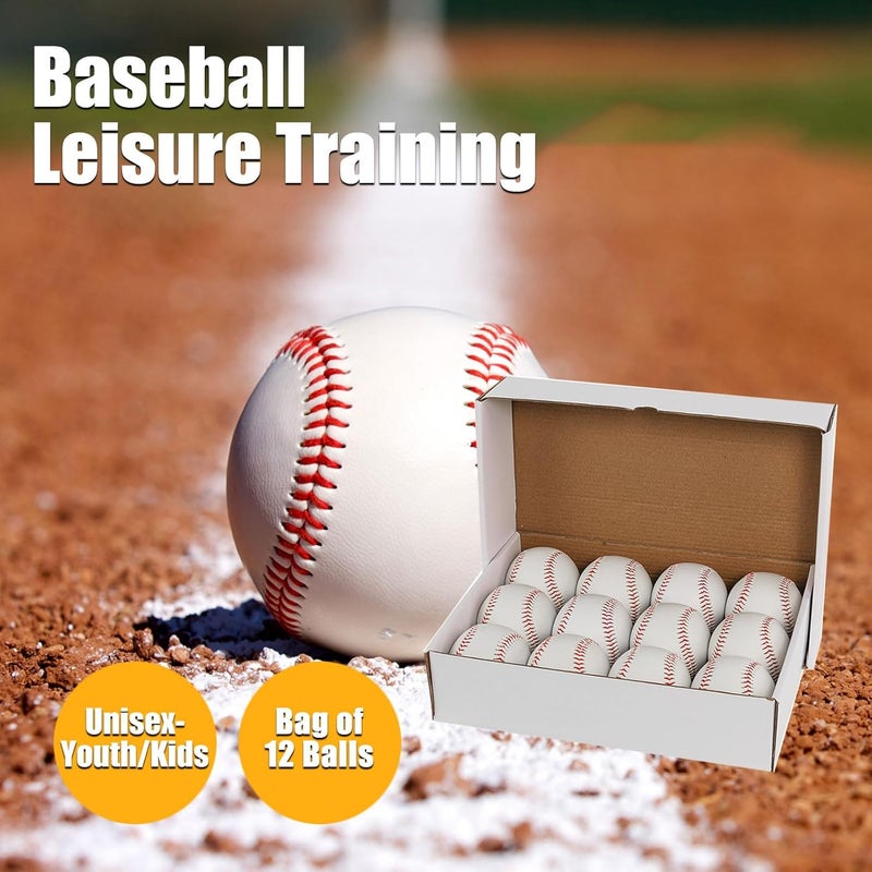 Forcebucket Official Size Practice Training Baseballs 12 Balls Pack Blank Baseball Sports Youth/Adult for League Play, Pitching, Batting, Fielding, Autograph, Gifts(One Dozen) - Image 5